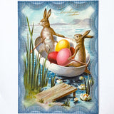 easter spring postcard postcards greetings car cards cute kawaii vintage retro victorian bunny rabbit rabbits bunnies egg eggs blue pastel nostalgia nostalgic sticker stickers seals envelope envelopes kraft brown uk stationery supplies shop store