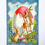 easter spring postcard postcards greetings car cards cute kawaii vintage retro victorian bunny rabbit rabbits bunnies egg eggs blue pastel nostalgia nostalgic sticker stickers seals envelope envelopes kraft brown uk stationery supplies shop store
