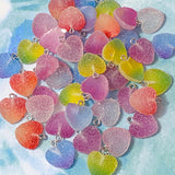 frosted sugar sweet sweets candy heart hearts silver hook tone metal resin charm charms pendant pendants colourful uk cute kawaii craft supplies shop store pink blue yellow green red orange purple lilac