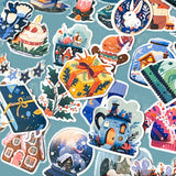 cosy happy hygge christmas retro festive laptop sticker stickers set stationery shop store uk cute kawaii colourful gift gifts set house gingerbread food drink clothes fun