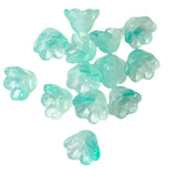 glass bead beads flower flowers bell bells bluebell pretty colourful ombre petals pink blue aqua mint wine rainbow colours uk cute kawaii 10mm 11mm 12mm craft supplies jewellery making shop store