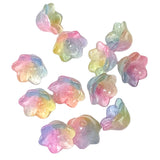 glass bead beads flower flowers bell bells bluebell pretty colourful ombre petals pink blue aqua mint wine rainbow colours uk cute kawaii 10mm 11mm 12mm craft supplies jewellery making shop store