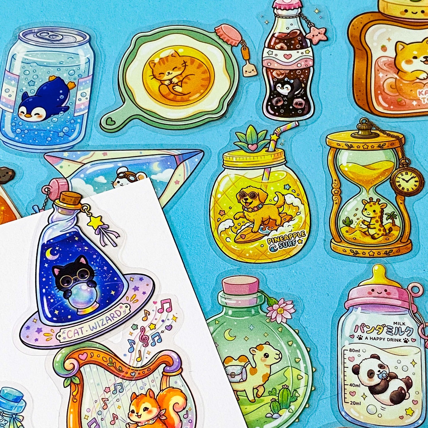 LITTLE BOTTLE FRIENDS 48 Cute PET Stickers
