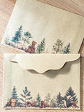 festive christmas woodland animal animals cute kawaii postcard postcards card cards fox foxes rabbit rabbits tree trees bear bears polar deer reindeer mice mouse snow snowman snowmen individual stationery shop store planner addict stickers envelope envelopes kraft