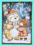 festive christmas woodland animal animals cute kawaii postcard postcards card cards fox foxes rabbit rabbits tree trees bear bears polar deer reindeer mice mouse snow snowman snowmen individual stationery shop store planner addict stickers envelope envelopes kraft