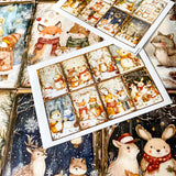 festive christmas woodland animal animals cute kawaii postcard postcards card cards fox foxes rabbit rabbits tree trees bear bears polar deer reindeer mice mouse snow snowman snowmen individual stationery shop store planner addict stickers envelope envelopes kraft