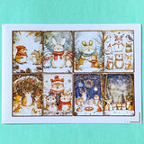 festive christmas woodland animal animals cute kawaii postcard postcards card cards fox foxes rabbit rabbits tree trees bear bears polar deer reindeer mice mouse snow snowman snowmen individual stationery shop store planner addict stickers envelope envelopes kraft