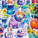 rainbow colour coloured colours galaxy cat cats kitty laptop sticker stickers set uk cute kawaii colourful pretty gift gifts stationery addict planner supplies shop store