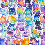 rainbow colour coloured colours galaxy cat cats kitty laptop sticker stickers set uk cute kawaii colourful pretty gift gifts stationery addict planner supplies shop store
