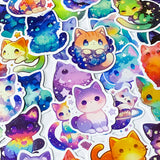 rainbow colour coloured colours galaxy cat cats kitty laptop sticker stickers set uk cute kawaii colourful pretty gift gifts stationery addict planner supplies shop store