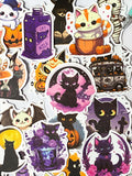 witch witches cat cats black occult halloween spooky magic magical pumpkin decorative laptop sticker stickers large big matte satin uk cute kawaii stationery supplies gift gifts set moon magical witchcraft
