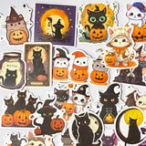 witch witches cat cats black occult halloween spooky magic magical pumpkin decorative laptop sticker stickers large big matte satin uk cute kawaii stationery supplies gift gifts set moon magical witchcraft