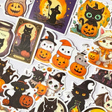 witch witches cat cats black occult halloween spooky magic magical pumpkin decorative laptop sticker stickers large big matte satin uk cute kawaii stationery supplies gift gifts set moon magical witchcraft