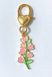 bag charm charms key chain ring keyring keychain gold golden heart flower flowers floral plants pretty garden iris hydrangea sunflower sunflowers lupin pink purple lilac yellow orange blue uk cute kawaii gift gifts shop store planner addict addicts stoking filler fillers