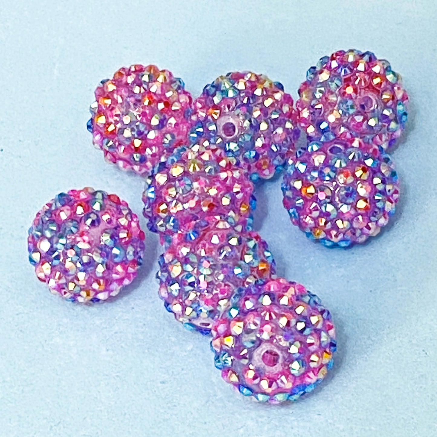 JUMBO PAVE Acrylic BEADS Super Sparkly AB Rhinestone 20mm