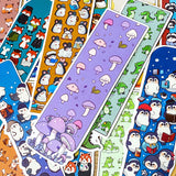 cute kawaii animal animals reading book books bookmark bookmarks card uk stationery shop store panda seal whale cat dog frog giraffe crocodile fox deer penguin bear mouse mushroom colourful tower
