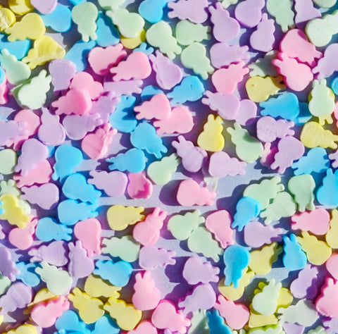 pastel sweet candy bunny rabbit rabbits sprinkle sprinkles poly polymer clay flatback flatbacks flat back uk cute kawaii craft supplies shop store