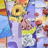 3d oil painting art card bookmark bookmarks book mark marks uk cute kawaii picture textured pretty landscape flower floral set pack slim mountain sky ocean sun moon