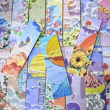 3d oil painting art card bookmark bookmarks book mark marks uk cute kawaii picture textured pretty landscape flower floral set pack slim mountain sky ocean sun moon