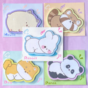 kawaii cute memo memos pad sticky note notes pad of 30 sheet sheets fun gift gifts shop store uk stationery planner addict supplies pretty animal animals raccoon dog puppy rabbit bunny panda pandas mouse mice