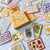 flower floral stamp stamps sticker stickers flake flakes mini box of 46 cute kawaii stationery supplies planner addict uk gift gifts colourful plants