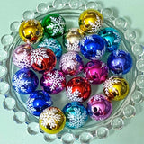 jumbo big large 15mm acrylic wood wooden christmas bead beads individual red green blue white orange snowman santa bell tree belt gingerbread man uk cute kawaii craft supplies jewellery making santa foil foiled 16mm