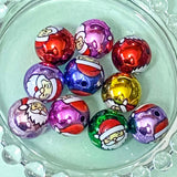 jumbo big large 15mm acrylic wood wooden christmas bead beads individual red green blue white orange snowman santa bell tree belt gingerbread man uk cute kawaii craft supplies jewellery making santa foil foiled 16mm