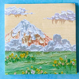 oil painting stick memo memos note pad notes post it cute kawaii landscape pretty purple pink blue green ocean seashore field mountain hills fuji uk stationery shop store planner supplies gift gifts art
