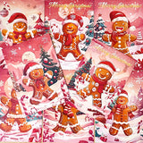 vintage retro nostalgia deer baby deers santa claus father christmas festive gingerbread man men ginger bread postcard postcards cards post uk cute kawaii stationery supplies shop store red pink