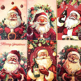 vintage retro nostalgia deer baby deers santa claus father christmas festive gingerbread man men ginger bread postcard postcards cards post uk cute kawaii stationery supplies shop store red pink