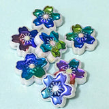 JUMBO ACRYLIC IRIDESCENT FLOWER BEADS 20mm