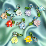 pearl pearly flower flowers silver tone metal lobster clip clips planner charm charms accessory stocking filler fillers pretty small leaf uk cute kawaii gift gifts