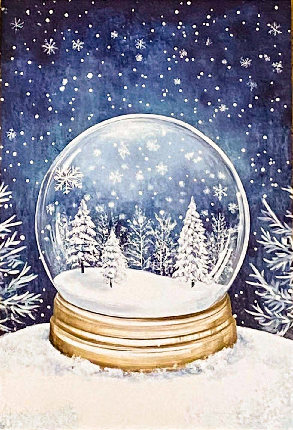 christmas snow snowy postcard postcards post card cards uk cute kawaii festive stationery turquoise blue midnight sky stars teddy bear snowglobe snow globe polar angel snowman present stocking pretty deep bird woodland tree aqua
