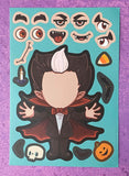 large big kids build a character monster halloween picture sticker stickers sheet uk cute kawaii fun gift gifts stationery children witch frankenstein monster pumpkin pirate death grim reaper mummy dracula vampire werewolf wolf wolves ghost ghosts
