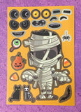 large big kids build a character monster halloween picture sticker stickers sheet uk cute kawaii fun gift gifts stationery children witch frankenstein monster pumpkin pirate death grim reaper mummy vampire werewolf wolf wolves ghost ghosts