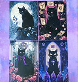 black cat cats postcard postcards post card cards uk cute kawaii stationery shop store witch magic magical planner supplies set of  pack bargain bundle lover lovers kitty