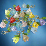On offer! PEARLY FLOWER & LEAF Silver CLIP- 9 Iridescent Colours