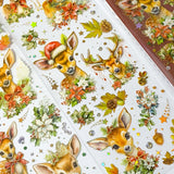 christmas festive deer baby deers plants flower flowers foliage green brown red white uk cute kawaii stationery supplies shop store planner addict holographic holo rainbow foil foiled pretty sheet sheets pack