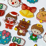 To Clear- just 25p! CHRISTMAS GLITTER FLATBACK- 9 Sparkly Designs