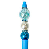 beaded bead pen pens teal turquoise blue silver plum lilac purple pearl pearly beaded jewel colours bright uk cute kawaii set kit sparkly green deep dark pave crystal rondelles black gel ballpoint ink