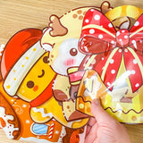 christmas festive deer baby deers plants flower flowers foliage green brown red white uk cute kawaii stationery supplies shop store planner addict holographic holo rainbow foil foiled pretty sheet sheets pack