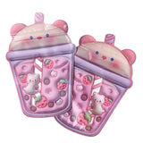 puffy jumbo big large drink drinks plastic cello bag resealable zip lock pink cute kawaii uk packaging supplies stationery gift gifts bag bags