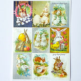 spring postcard postcards car cards greetings easter springtime flower flowers nature rabbit rabbits bunny bunnies nostalgia vintage retro old fashioned drawings sepia distressed chick uk cute kawaii stationery gifts sticker stickers seals envelopes envelope victorian