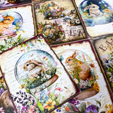easter bunny bunnies rabbit rabbits card cards greeting greetings happy postcard postcards sticker stickers seal cute kawaii globe dome domes basket baskets spring victorian vintage retro scrapbook old style uk stationery shop store