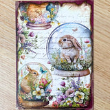 easter bunny bunnies rabbit rabbits card cards greeting greetings happy postcard postcards sticker stickers seal cute kawaii globe dome domes basket baskets spring victorian vintage retro scrapbook old style uk stationery shop store