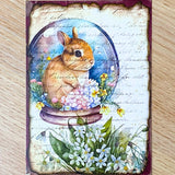 easter bunny bunnies rabbit rabbits card cards greeting greetings happy postcard postcards sticker stickers seal cute kawaii globe dome domes basket baskets spring victorian vintage retro scrapbook old style uk stationery shop store