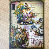 easter bunny bunnies rabbit rabbits card cards greeting greetings happy postcard postcards sticker stickers seal cute kawaii globe dome domes basket baskets spring victorian vintage retro scrapbook old style uk stationery shop store