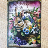 easter bunny bunnies rabbit rabbits card cards greeting greetings happy postcard postcards sticker stickers seal cute kawaii globe dome domes basket baskets spring victorian vintage retro scrapbook old style uk stationery shop store