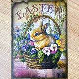 easter bunny bunnies rabbit rabbits card cards greeting greetings happy postcard postcards sticker stickers seal cute kawaii globe dome domes basket baskets spring victorian vintage retro scrapbook old style uk stationery shop store