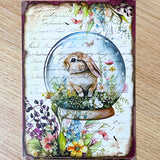 easter bunny bunnies rabbit rabbits card cards greeting greetings happy postcard postcards sticker stickers seal cute kawaii globe dome domes basket baskets spring victorian vintage retro scrapbook old style uk stationery shop store floral flower flowers